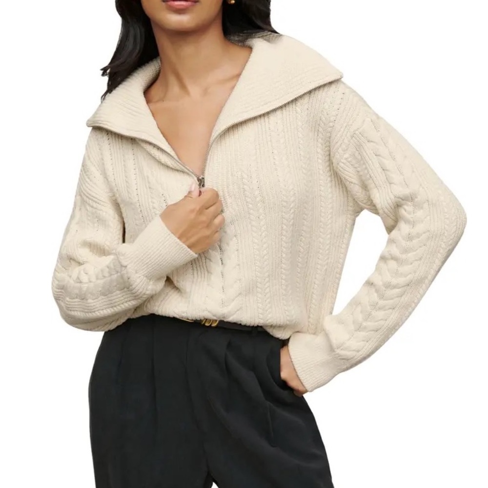 Reformation Lucca Cable Knit Sweater